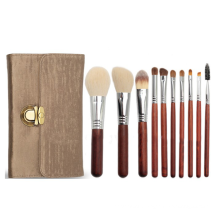 Cosmetic Brush Animal Bristle, Copper Ferrule Makeup Brush Set 10PK